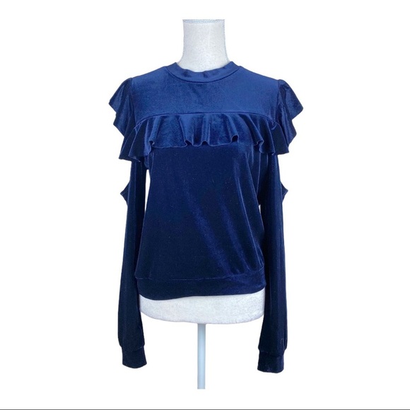 NWT. Romeo & Juliet Couture Navy Blouse. Size M. - Picture 4 of 13